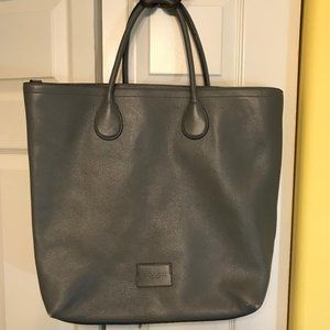 Gray Coach Pebble Leather Large Tote Bag